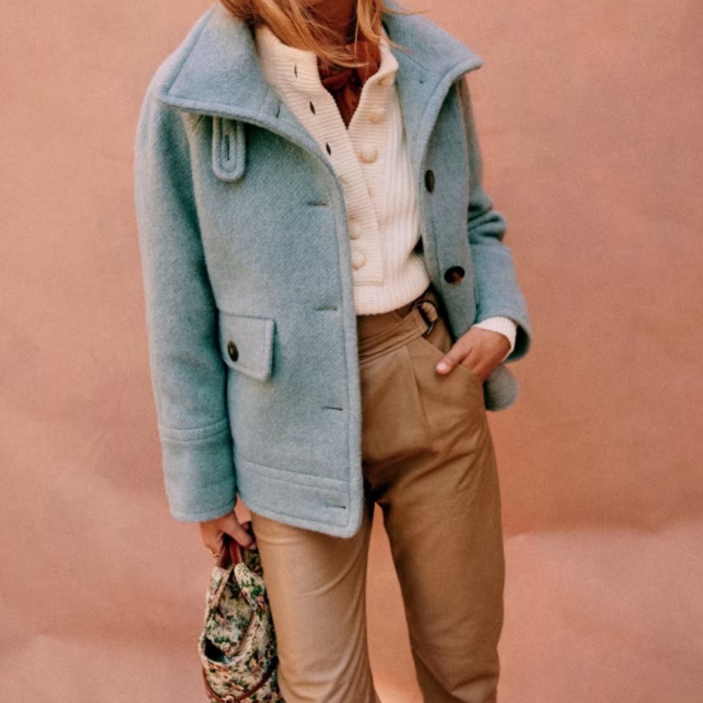 NWT Sezane Leo Coat in French Blue